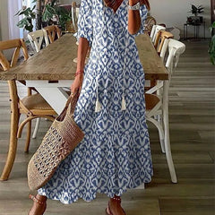 Lavinia | Boho Dress with Flattering Fit – Blue