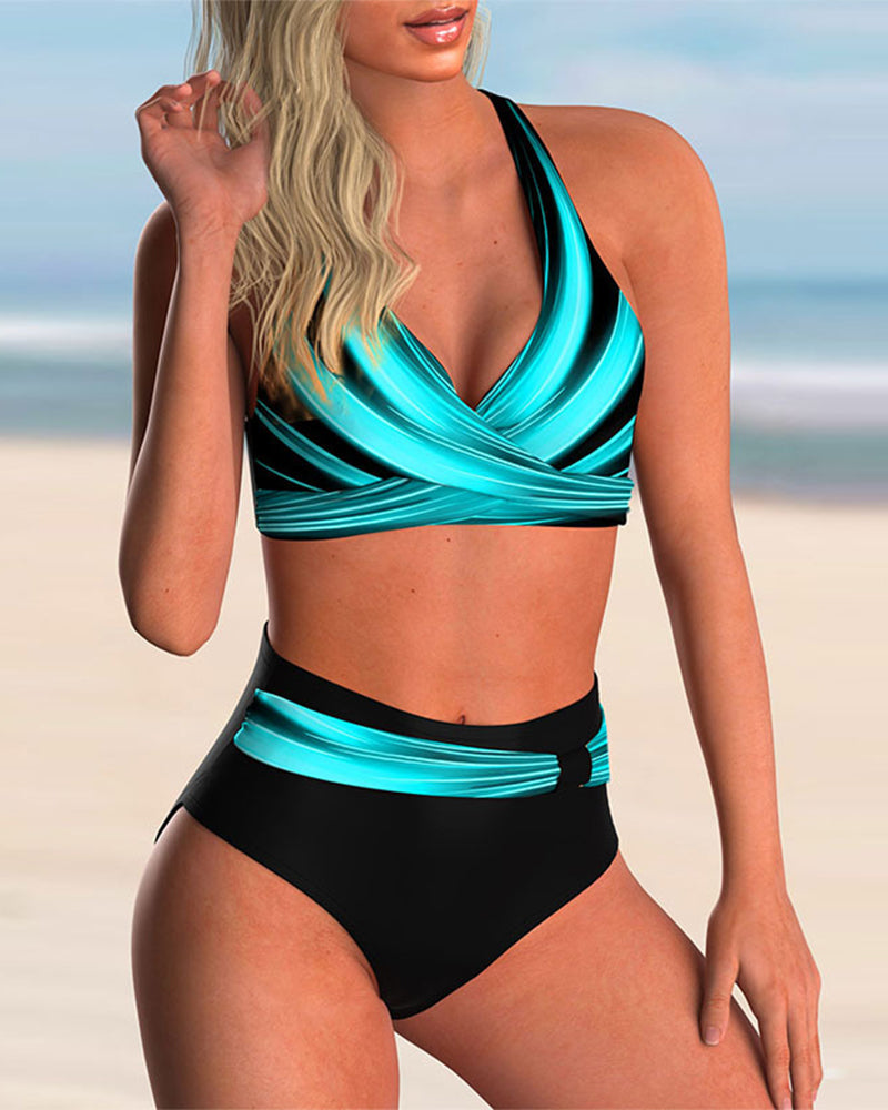 Juno | Crossover Print Bikini Set