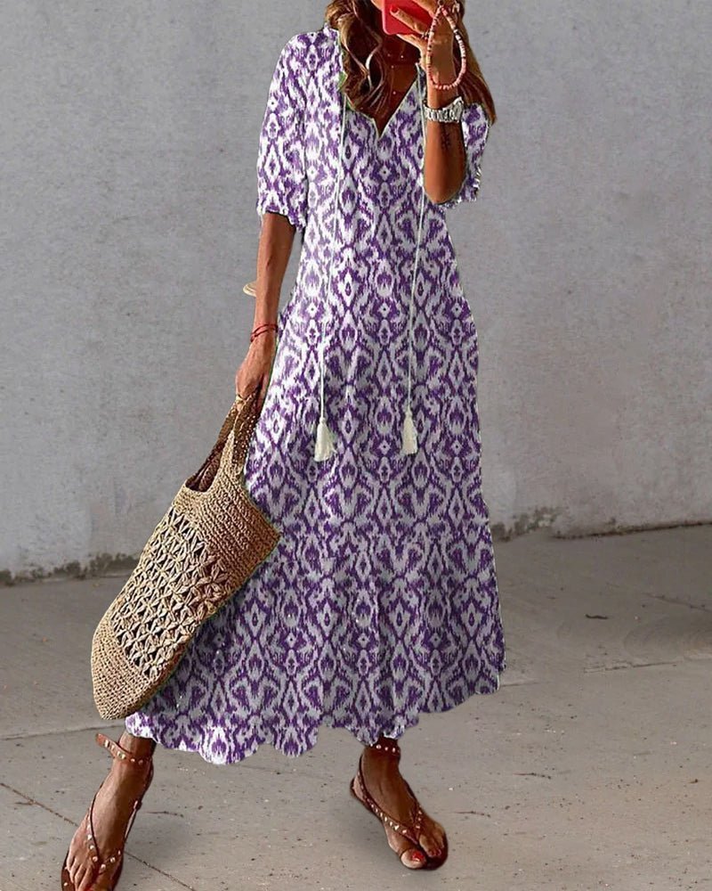 Lavinia | Boho Dress with Flattering Fit – Purple