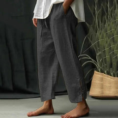 Ruby | Textured Drawstring Wide Pants – Black