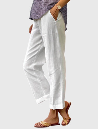 Hattie | Women's Tailored Straight Leg Pants – White
