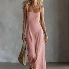Wilhelmina | Geometric Print Maxi Dress