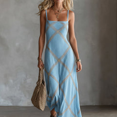 Wilhelmina | Geometric Print Maxi Dress
