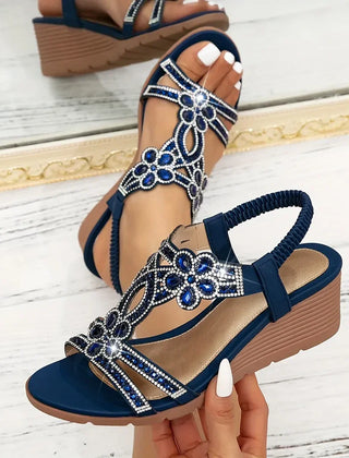 Marnie | Women's Orthopaedic Wedge Sandals – Royal Blue