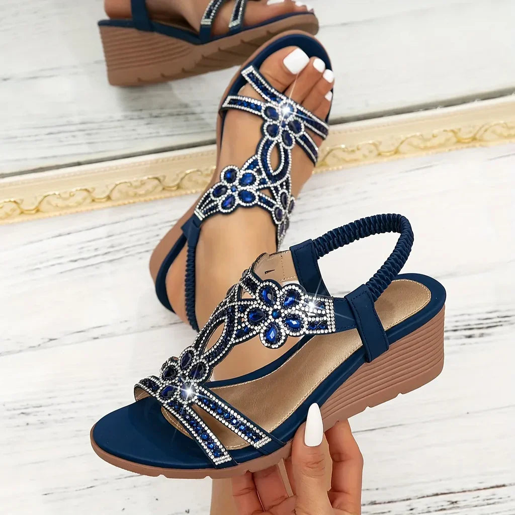 Marnie | Women's Orthopaedic Wedge Sandals – Royal Blue