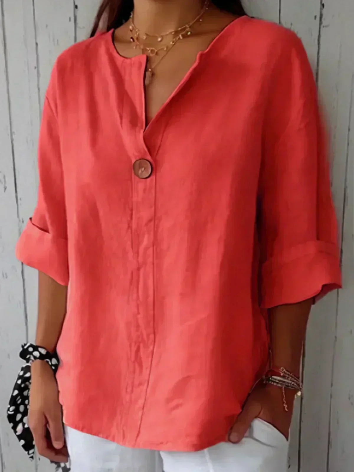 Juniper | Women's Casual V-Neck Blouse – Red