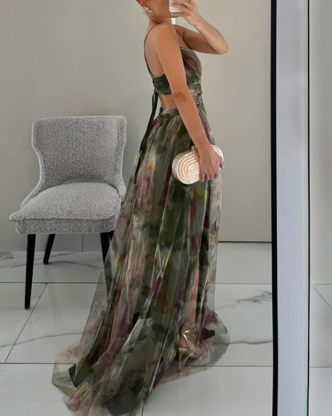 Evangeline | Floral Print Maxi Dress