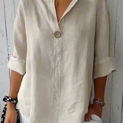 Juniper | Women's Casual V-Neck Blouse – Beige