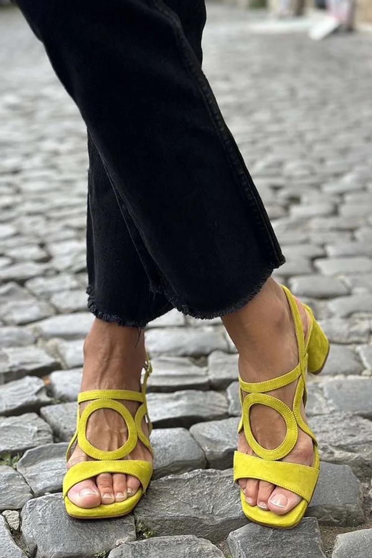 Verena | Colourful Summer Strap Sandals – Yellow