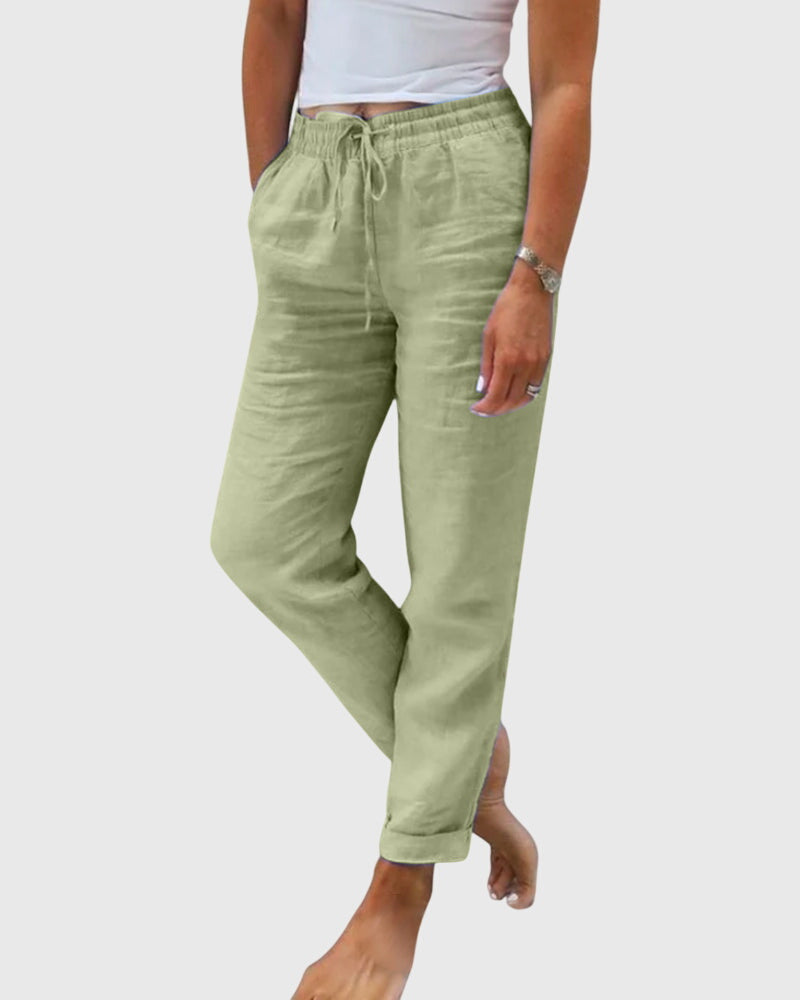 Georgie | Women's Wide Leg Everyday Pants – Green