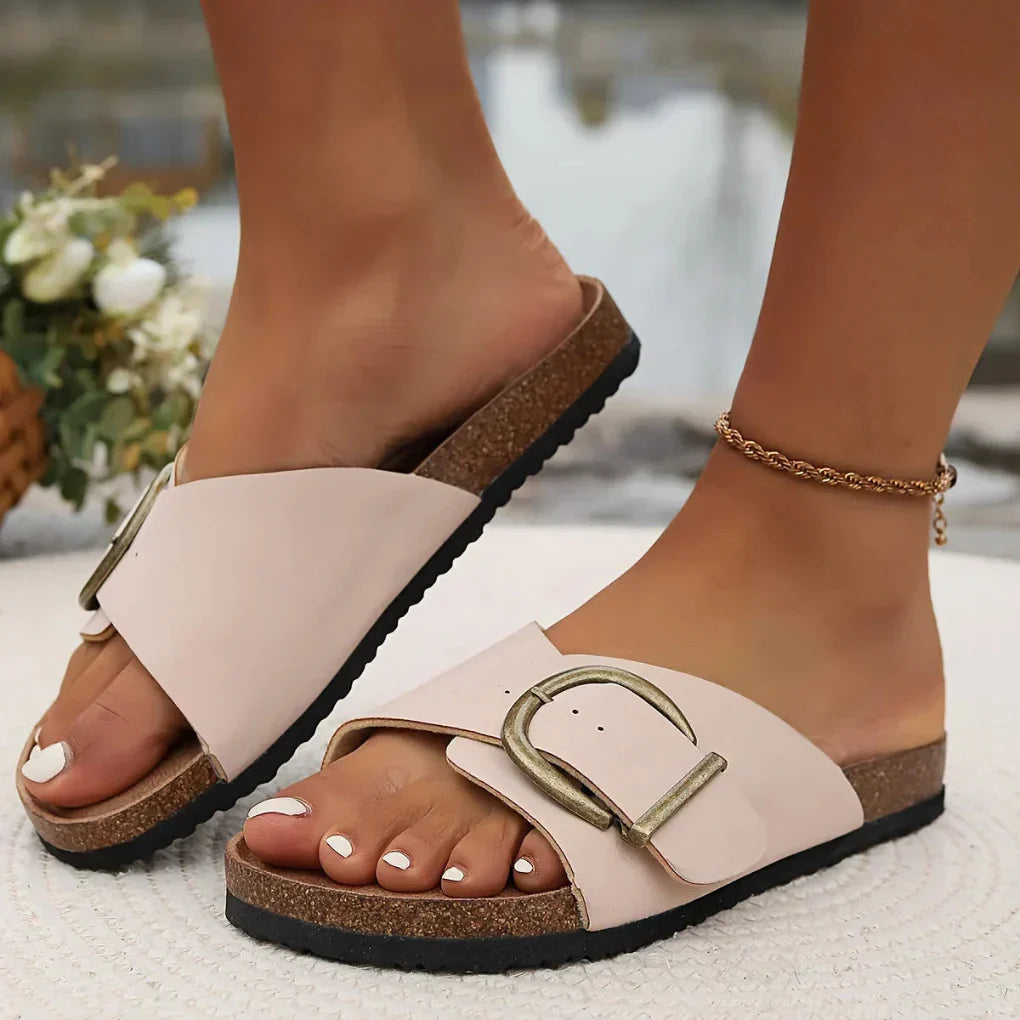 Caprice | Orthopaedic Flat Sandals with Adjustable Buckle