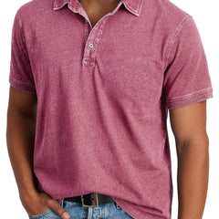 Harvey | Men's Classic Polo with Button Placket – Pink