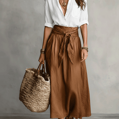 Quincey | Boho Skirt and Top Set – White