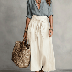 Quincey | Boho Skirt and Top Set – Blue