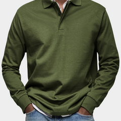 Angus | Classic Long Sleeve Polo – Military Green