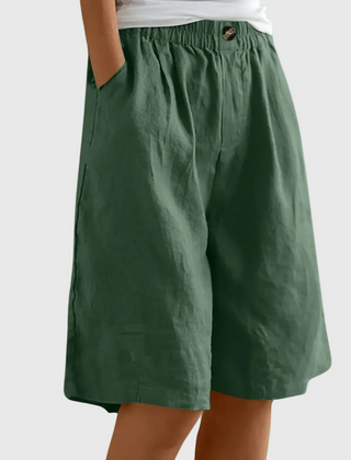 Bijou | Wide Shorts with Elastic Waist – Green