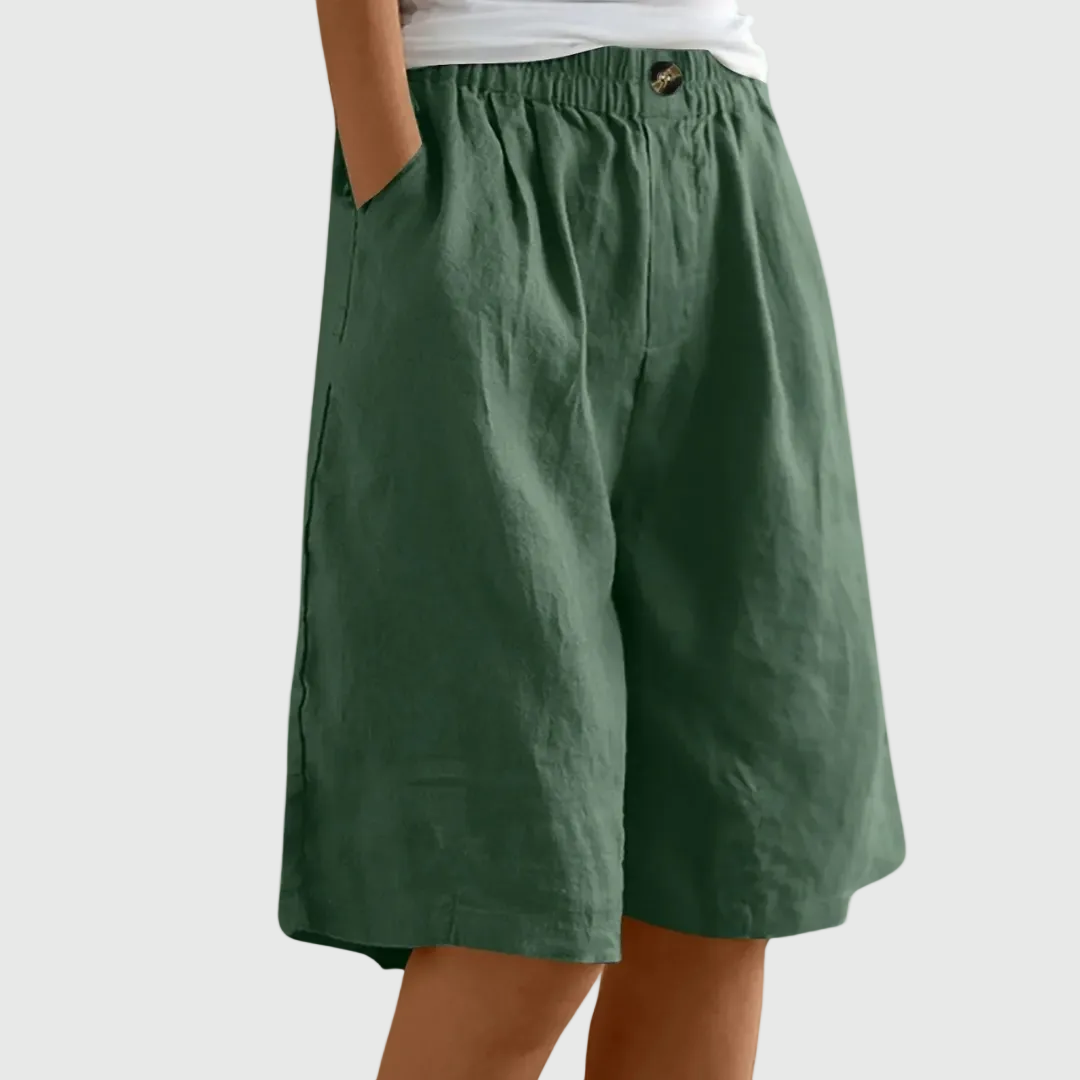 Bijou | Wide Shorts with Elastic Waist – Green