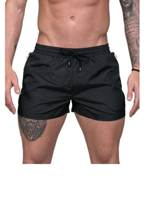Percy | Sporty Quick-Dry Beach Shorts with Drawstring – Black