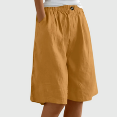 Bijou | Wide Shorts with Elastic Waist – Yellow