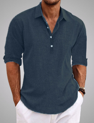 Sawyer | Lightweight Casual Summer Shirt – Dark Blue
