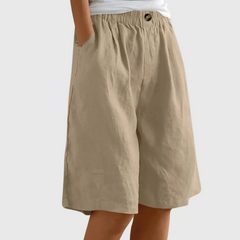 Bijou | Wide Shorts with Elastic Waist – Camel