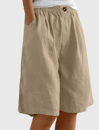 Bijou | Wide Shorts with Elastic Waist – Camel