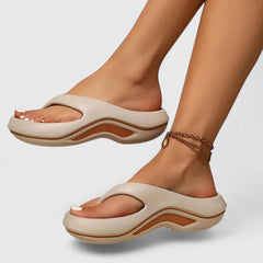 Romilly | Lightweight Foam Slide Sandals – Grey & Brown