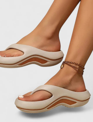 Romilly | Lightweight Foam Slide Sandals – Grey & Brown