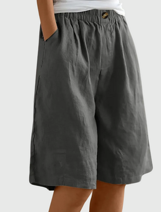Bijou | Wide Shorts with Elastic Waist – Dark Grey