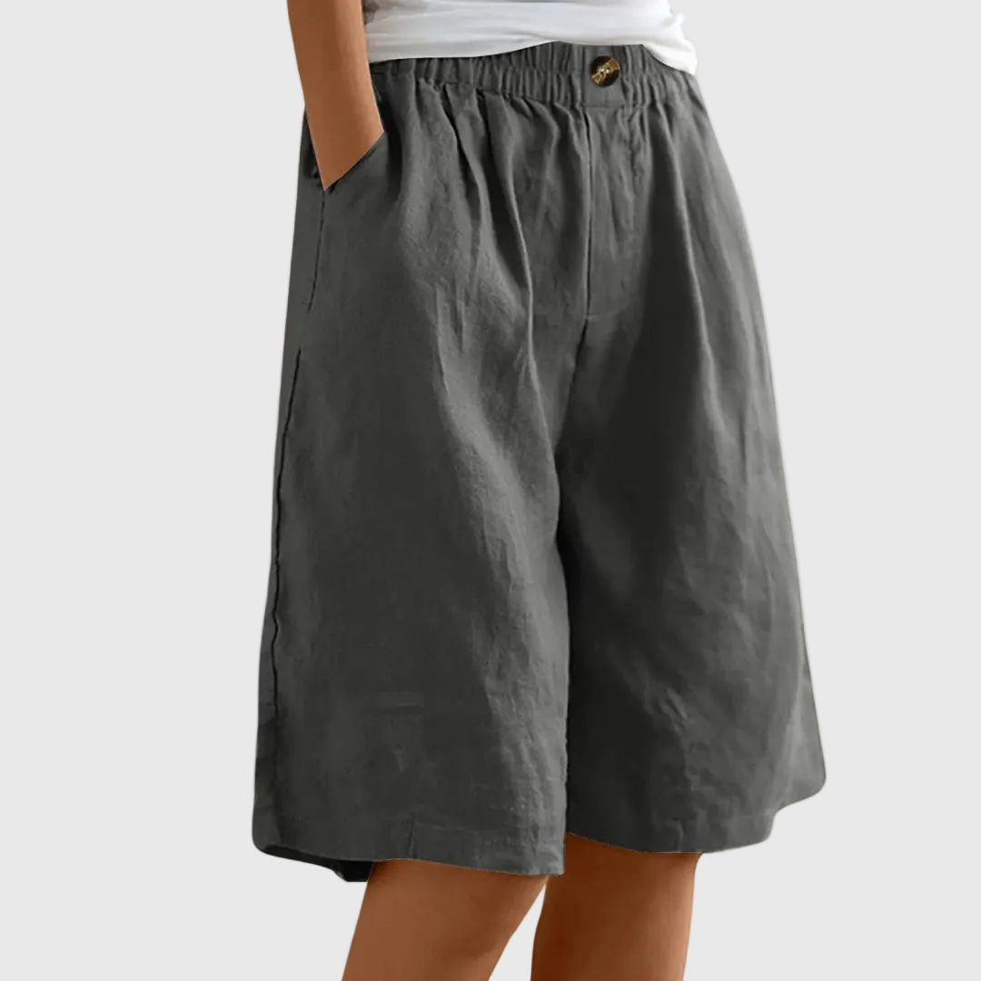 Bijou | Wide Shorts with Elastic Waist – Dark Grey