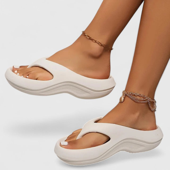 Romilly | Lightweight Foam Slide Sandals – White
