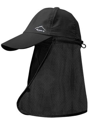 Perrin | Legionnaire Hat with Neck Flap and UV Protection – Black