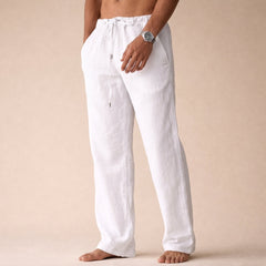 Fergus | Lightweight Linen Pants with Tailored Fit – White