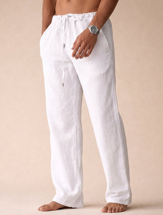 Fergus | Lightweight Linen Pants with Tailored Fit – White