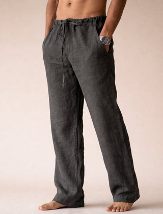 Fergus | Lightweight Linen Pants with Tailored Fit – Dark Grey