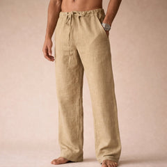 Fergus | Lightweight Linen Pants with Tailored Fit – Cream