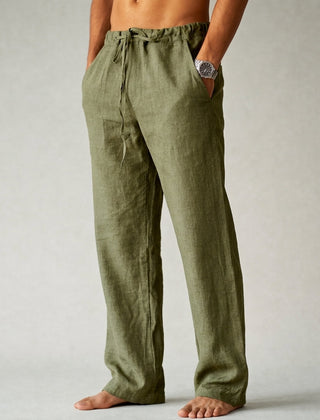 Fergus | Lightweight Linen Pants with Tailored Fit – Green