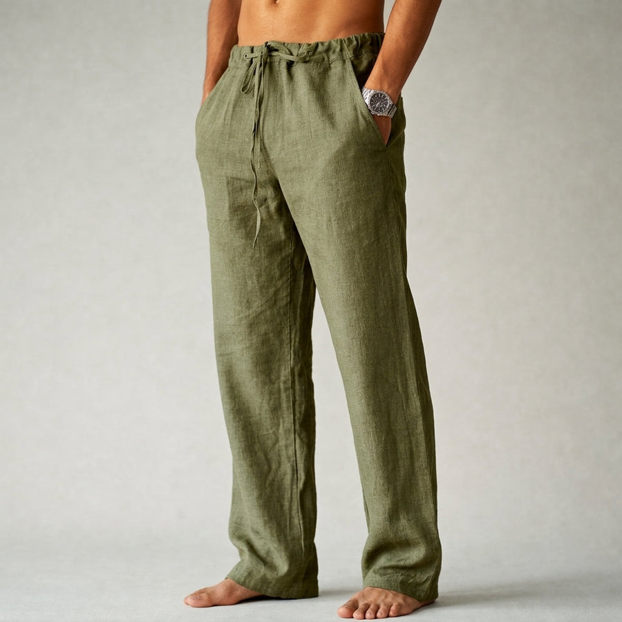 Fergus | Lightweight Linen Pants with Tailored Fit – Green