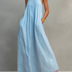 Anwen | Mediterranean Breeze Midi Dress – Blue