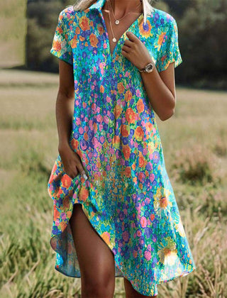 Olympia | Women's Classic Midi A-Line Sundress – Multicolour