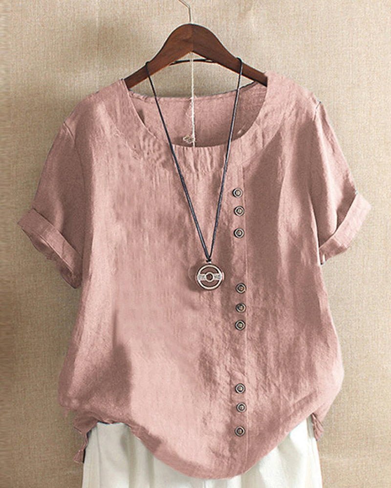 Gemma | Chic Short Sleeve Tee – Pink