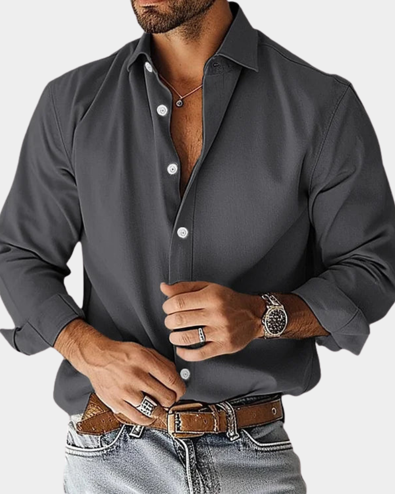 Rafferty | Wrinkle-Free Long Sleeve Shirt – Dark Grey