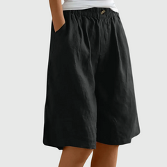 Bijou | Wide Shorts with Elastic Waist – Black
