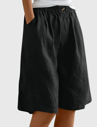 Bijou | Wide Shorts with Elastic Waist – Black