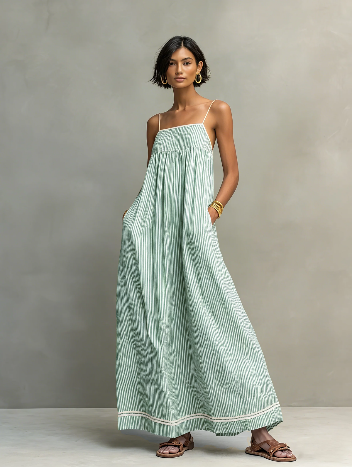 Anwen | Mediterranean Breeze Midi Dress – Green