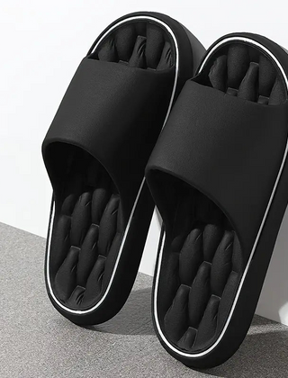 Ambrose | Cushioned Pillow Slide Sandals with Soft Insole – Black