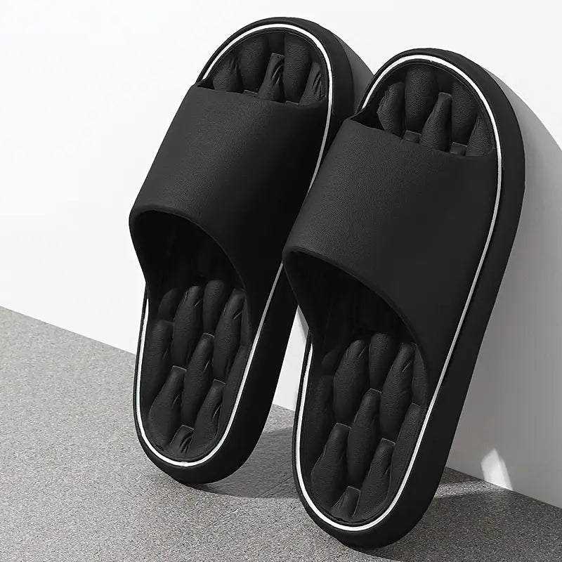 Ambrose | Cushioned Pillow Slide Sandals with Soft Insole – Black