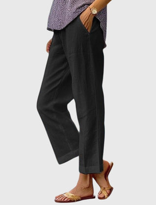 Hattie | Women's Tailored Straight Leg Pants – Black
