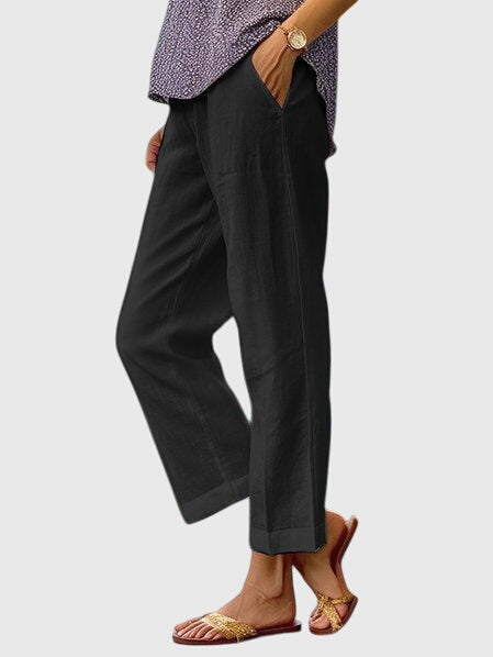 Hattie | Women's Tailored Straight Leg Pants – Black