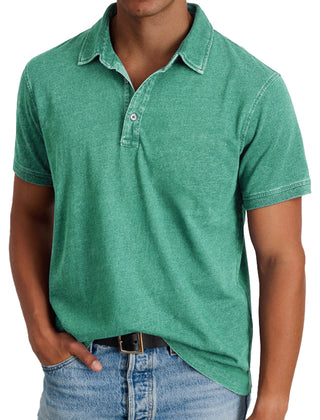 Harvey | Men's Classic Polo with Button Placket – Green